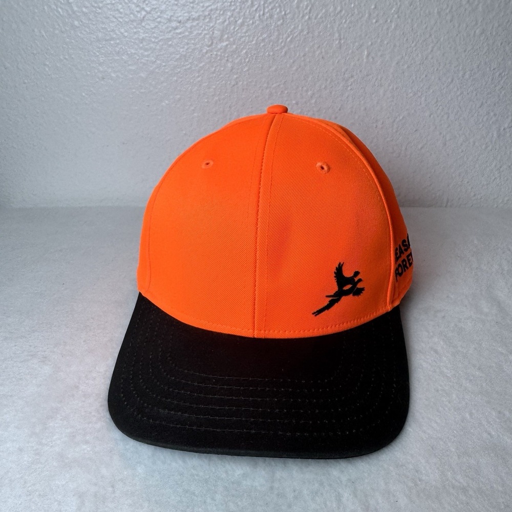 Orvis Pheasants Forever Hat SnapBack Neon Orange Hunting Adjustable Cap Outdoor